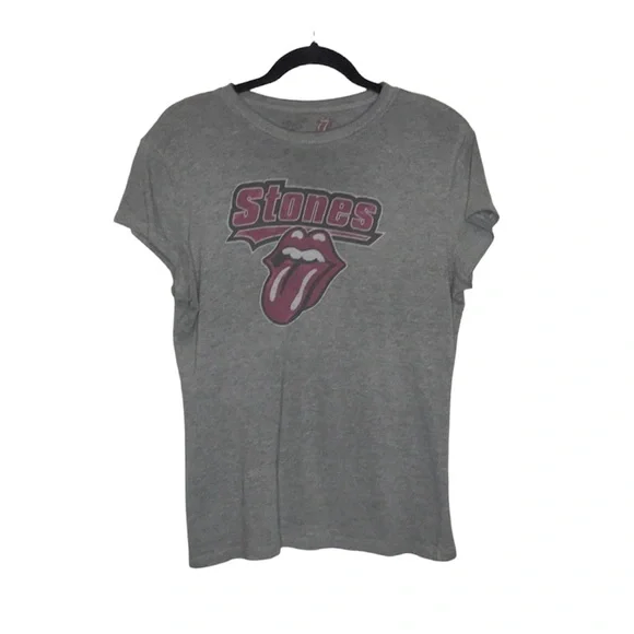 ROLLING STONES Tongue Out Gray Graphic Band Tee - Picture 8 of 8